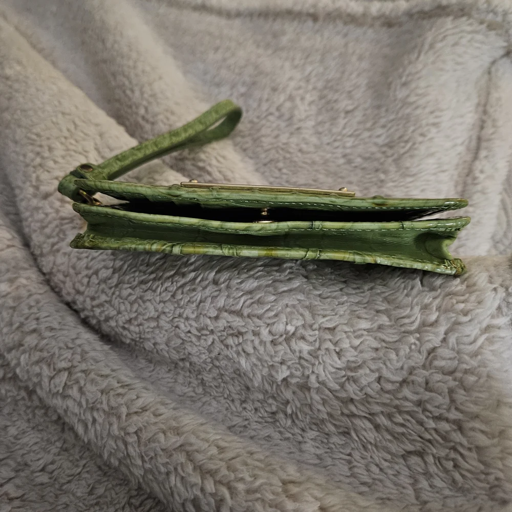 Brahmin Green Croc-Embossed Wristlet - Picture 6 of 16